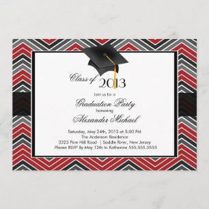 Invitación Partido de Graduación Tassel de Graduación Chevron