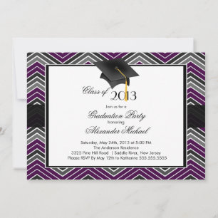 Invitación Partido de Graduación Tassel de Graduación Chevron
