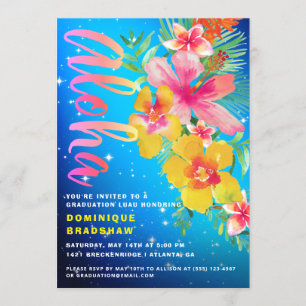 Invitación Partido de Graduación Tropical Aloha Luau
