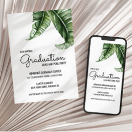 Invitación Partido de Graduación Tropical de Hoja de Palma de