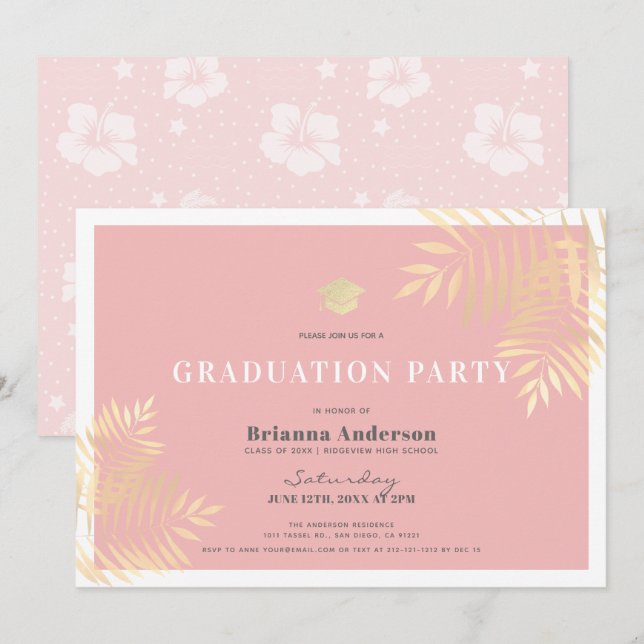 Invitación Partido de Graduación Tropical del Árbol de Palma  (Anverso / Reverso)