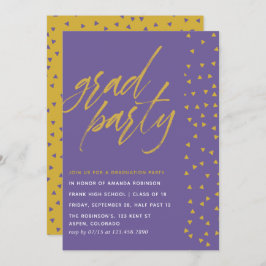 Invitación Partido de Graduación Ultra Violeta y Oro