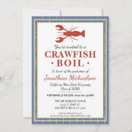 Invitación Partido de Graduación Universitario Crawfish Boil 