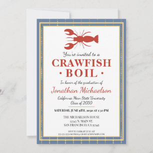 Invitación Partido de Graduación Universitario Crawfish Boil 