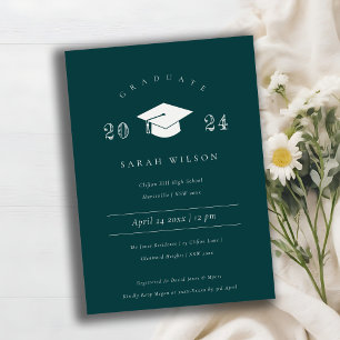 Invitación Partido de Graduación Verde de Botella Simple Míni