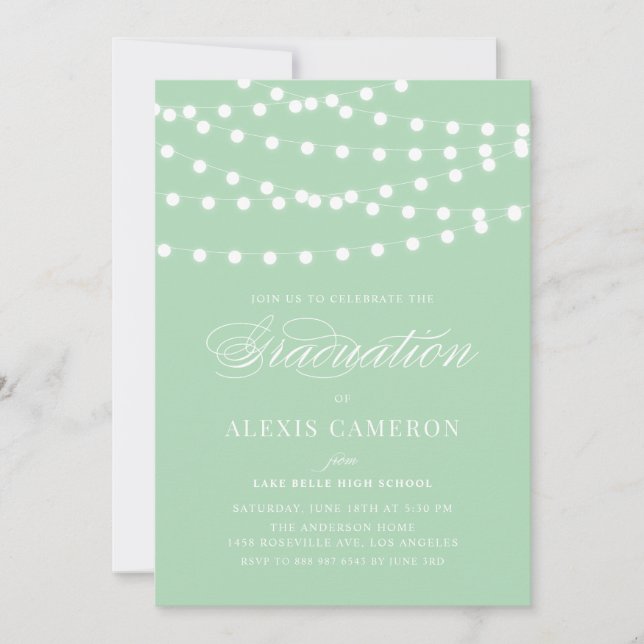 Invitación Partido de Graduación Verde de las Luces Blancas (Anverso)