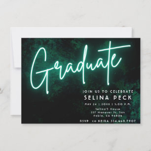 Invitación Partido de Graduación Verde Neon