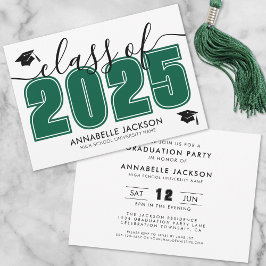 Invitación Partido de Graduación Verde Simple