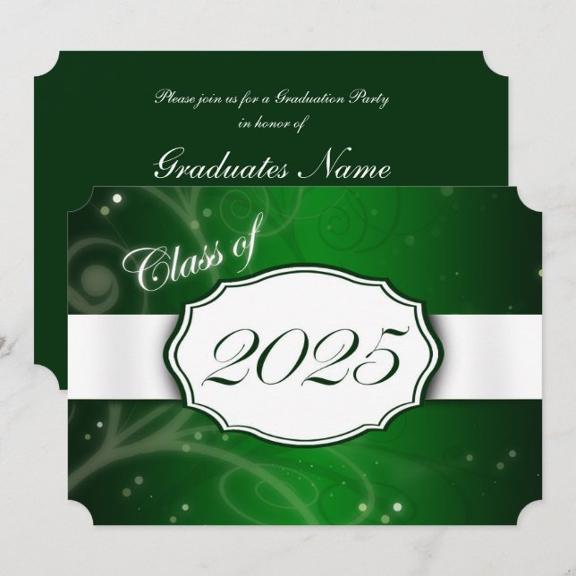 Invitación Partido de Graduación Verde y Blanco 2025 (Anverso / Reverso)