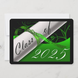 Invitación Partido de Graduación Verde y Negro