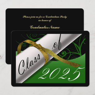 Invitación Partido de Graduación Verde y Oro