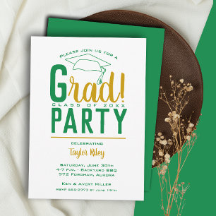 Invitación Partido de Graduación Verde y Oro