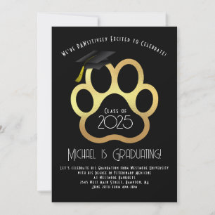 Invitación Partido de Graduación Veterinaria Mascota Paw