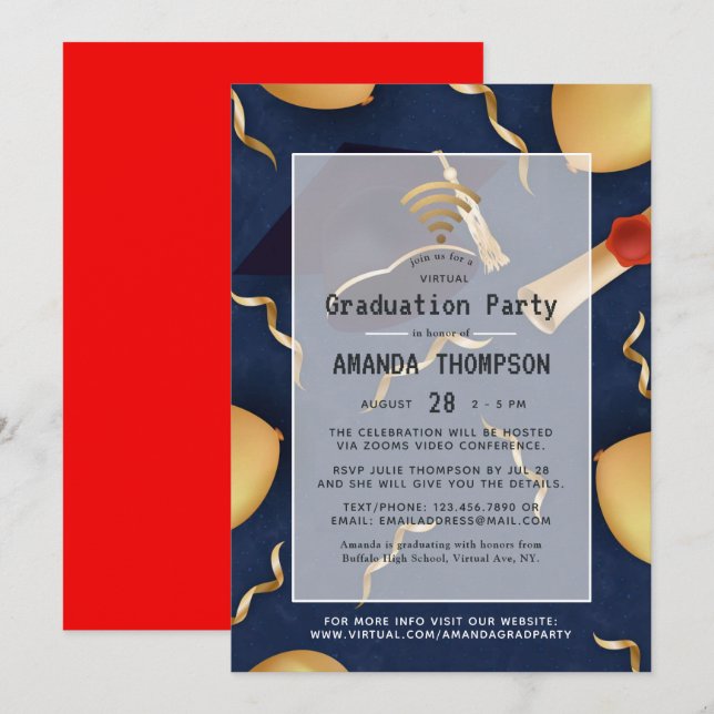 Invitación Partido de Graduación Virtual (Anverso / Reverso)