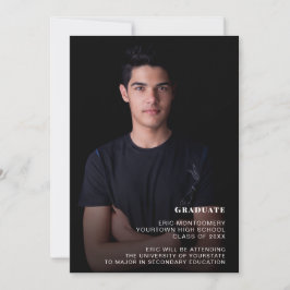 Invitación Partido de Graduación Virtual 1 Foto Negra