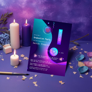 Invitación Partido de Graduación Virtual de Brillo Geométrico