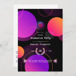Invitación Partido de Graduación Virtual Geométrica brillante