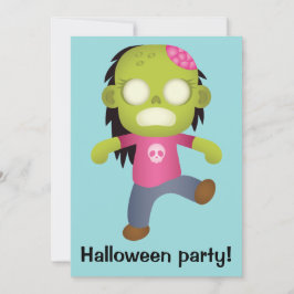 Invitación Partido de Halloween, Chica zombi Personalizado