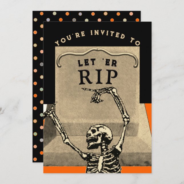 Invitación Partido de Halloween Creativo (Anverso / Reverso)