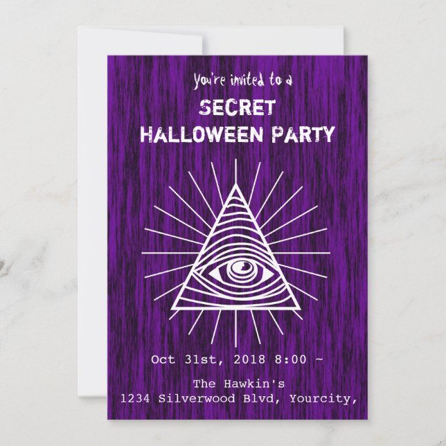 Invitación Partido de Halloween de Illuminati (Anverso)