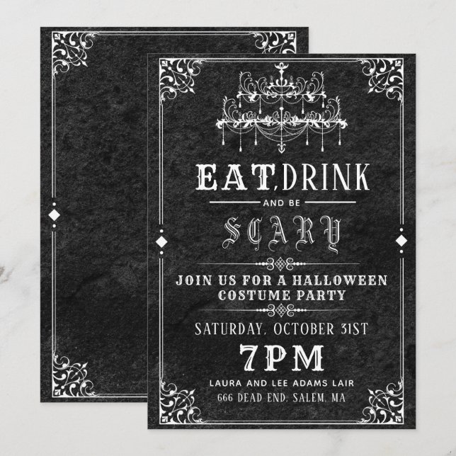 Invitación Partido de Halloween de la Candelera Gótica (Anverso / Reverso)