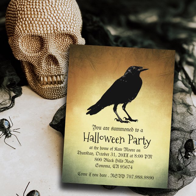 Invitación Partido de Halloween del Raven Gótico (Subido por el creador)