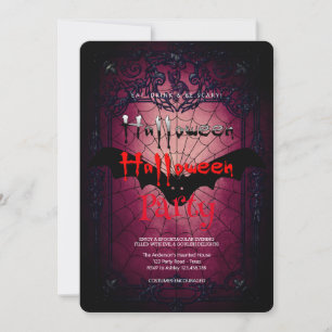 Invitación Partido de Halloween Gótica La web de la araña