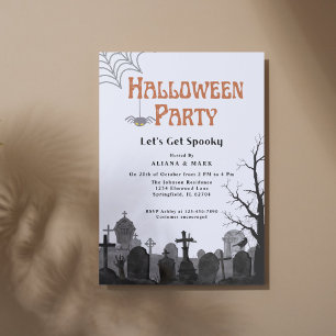 Invitación Partido de Halloween para Adultos Vintage Black Gr