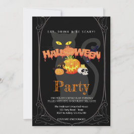 Invitación Partido de Halloween Vintage Gótico