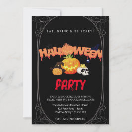 Invitación Partido de Halloween Vintage Gótico