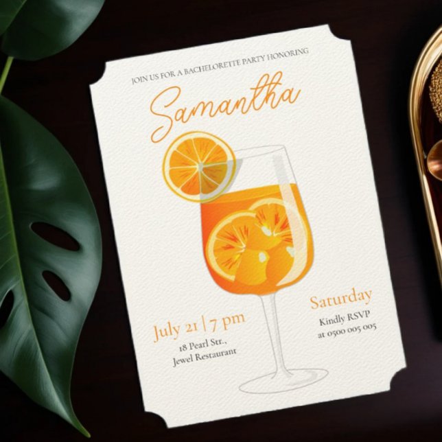 Invitación Partido de la Bachelette Aperol Spritz (Subido por el creador)