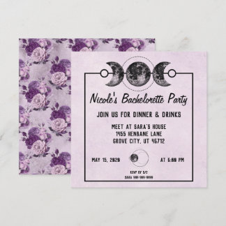 Invitación Partido de la Bachelette Morada invita al Gótico W