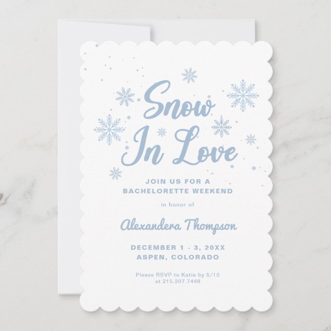 Invitación Partido de la Bachelorette de Invierno Azul (Anverso)