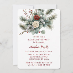 Invitación Partido de la Bachelorette de la Rosa Blanca Roja