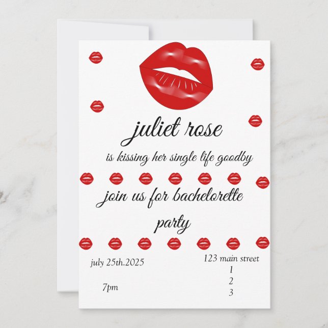 Invitación Partido de la Bachelorette de los Litros (Anverso)
