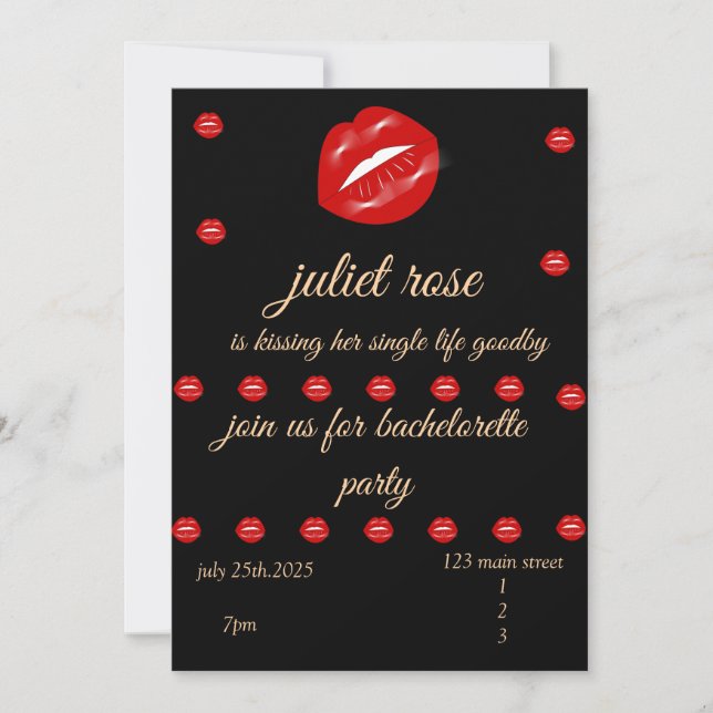 Invitación Partido de la Bachelorette de los Litros (Anverso)