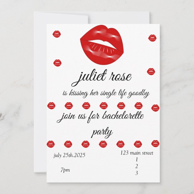 Invitación Partido de la Bachelorette de los Litros (Anverso)