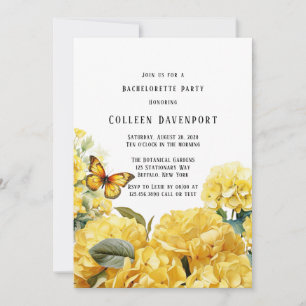 Invitación Partido de la Bachelorette de Mariposa Amarilla Hy