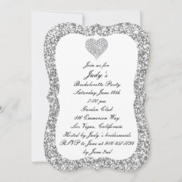 Invitación Partido de la Bachelorette del Corazón del Diamant