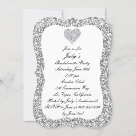 Invitación Partido de la Bachelorette del Corazón del Diamant