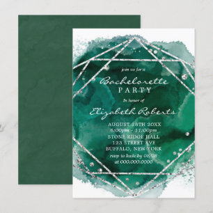 Invitación Partido de la Bachelorette Geométrica de Plata Ver
