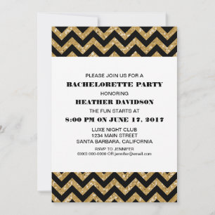Invitación Partido de la Bachelorette, Purpurina de la Chevro