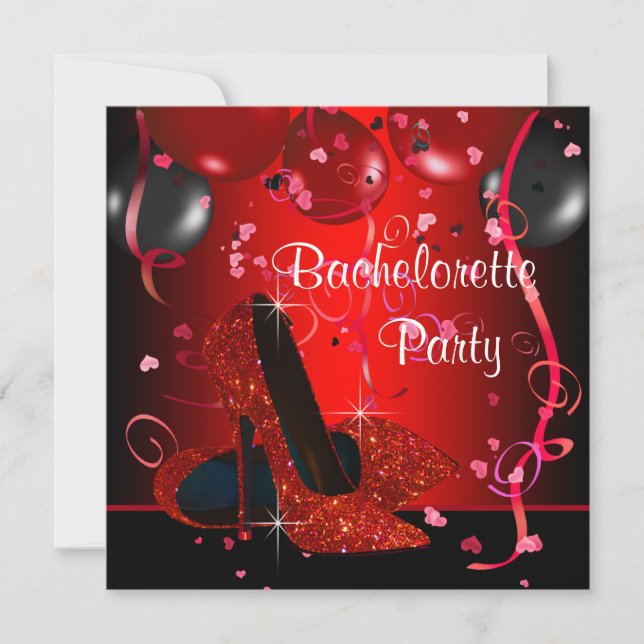 Invitación Partido de la Bachelorette Roja (Anverso)