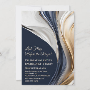 Invitación Partido de la Bachillerato - Blanco y Oro Azul -