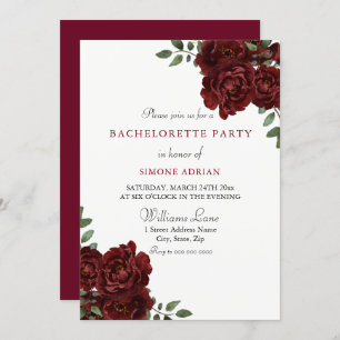 Invitación Partido de la Bachillerato Elegante de la Rosa Roj