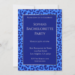 Invitación Partido de la Bachillerato-Patrón Leopardo-Azul-