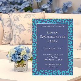 Invitación Partido de la Bachillerato-Patrón Leopardo-Azul-