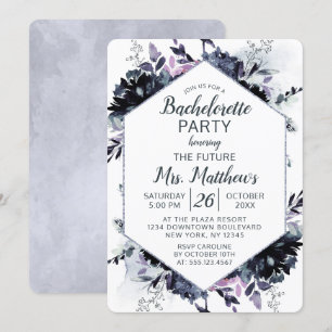 Invitación Partido de la batuta del marco del hexágono floral