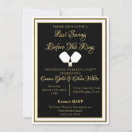 Invitación Partido de la Boda de Baloncesto Negro y Oro