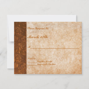Invitación Partido de la Boda de Cobre Textkued Look RSVP